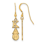 Sterling Silver Gold-plated LogoArt Kappa Alpha Theta Sorority Greek Letters Small Dangle Earrings
