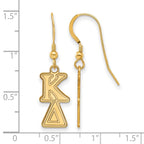 Sterling Silver Gold-plated LogoArt Kappa Delta Sorority Greek Letters Small Dangle Earrings