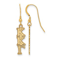 Sterling Silver Gold-plated LogoArt Kappa Kappa Gamma Sorority Greek Letters Small Dangle Earrings