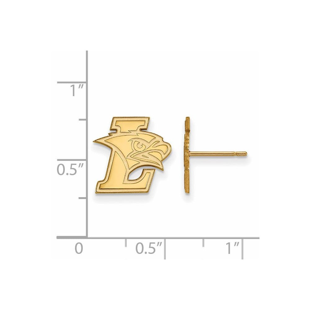 Sterling Silver Gold-plated LogoArt Lehigh University Small Post Earrings