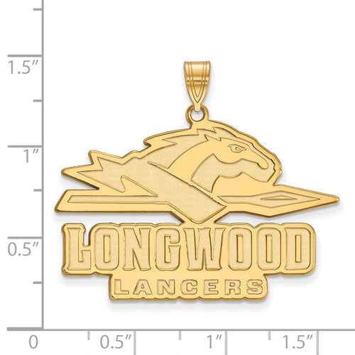 10k Gold LogoArt Longwood University Lancers Extra Large Pendant
