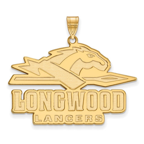 10k Gold LogoArt Longwood University Lancers Extra Large Pendant