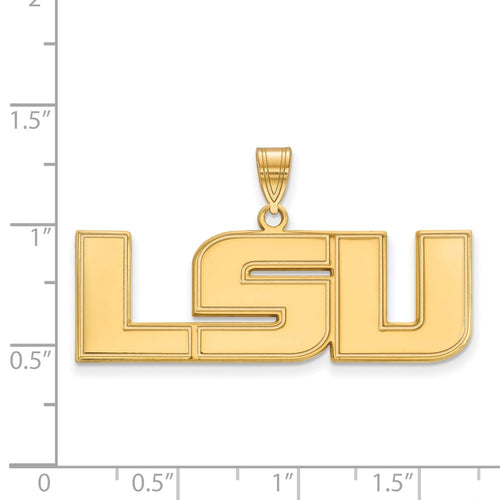 10k Gold LogoArt Louisiana State University L-S-U Large Pendant