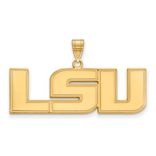 10k Gold LogoArt Louisiana State University L-S-U Large Pendant