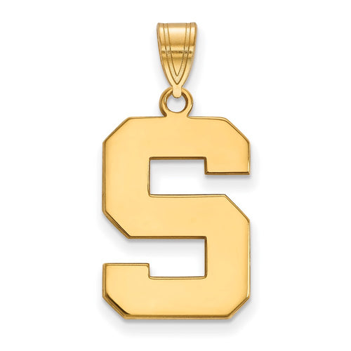 10k Gold LogoArt Michigan State University Letter S Large Pendant