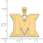 10k Gold LogoArt Miami University Ohio Letter M Large Pendant