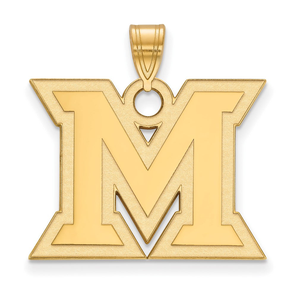 14k Gold LogoArt Miami University Ohio Letter M Large Pendant
