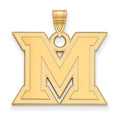 14k Gold LogoArt Miami University Ohio Letter M Large Pendant