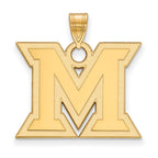 10k Gold LogoArt Miami University Ohio Letter M Large Pendant