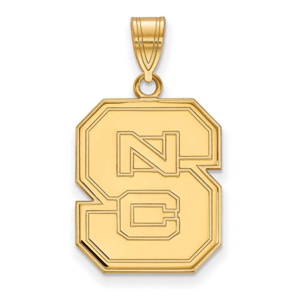 14k Gold LogoArt North Carolina State University N-C-S Large Pendant
