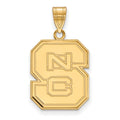 10k Gold LogoArt North Carolina State University N-C-S Large Pendant