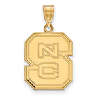 10k Gold LogoArt North Carolina State University N-C-S Large Pendant