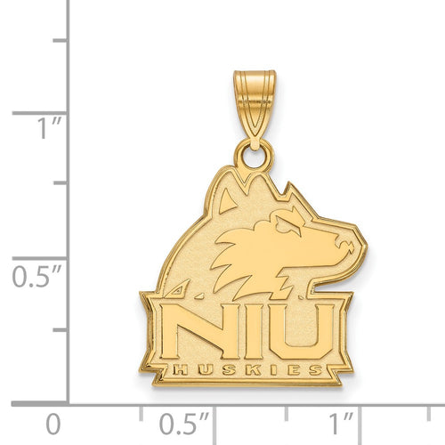 10k Gold LogoArt Northern Illinois University N-I-U Huskies Large Pendant