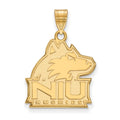 Sterling Silver Gold-plated LogoArt Northern Illinois University N-I-U Huskies Large Pendant