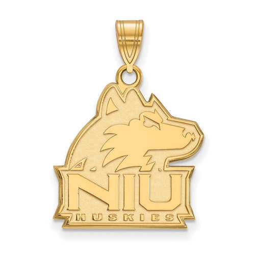 10k Gold LogoArt Northern Illinois University N-I-U Huskies Large Pendant