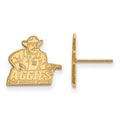 Sterling Silver Gold-plated LogoArt New Mexico State University Aggies Small Post Earrings
