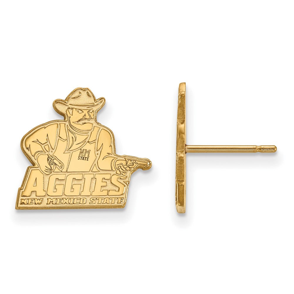 14k Gold LogoArt New Mexico State University Aggies Small Post Earrings