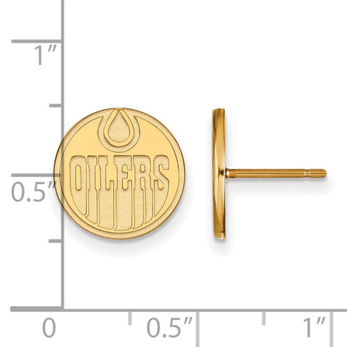 10k Gold NHL LogoArt Edmonton Oilers Small Post Earrings