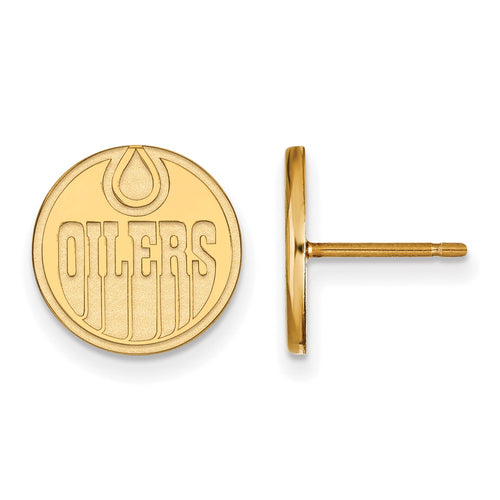 10k Gold NHL LogoArt Edmonton Oilers Small Post Earrings