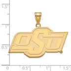 10k Gold LogoArt Oklahoma State University O-S-U Large Pendant