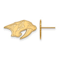 Sterling Silver Gold-plated  NHL LogoArt Nashville Predators Small Post Earrings