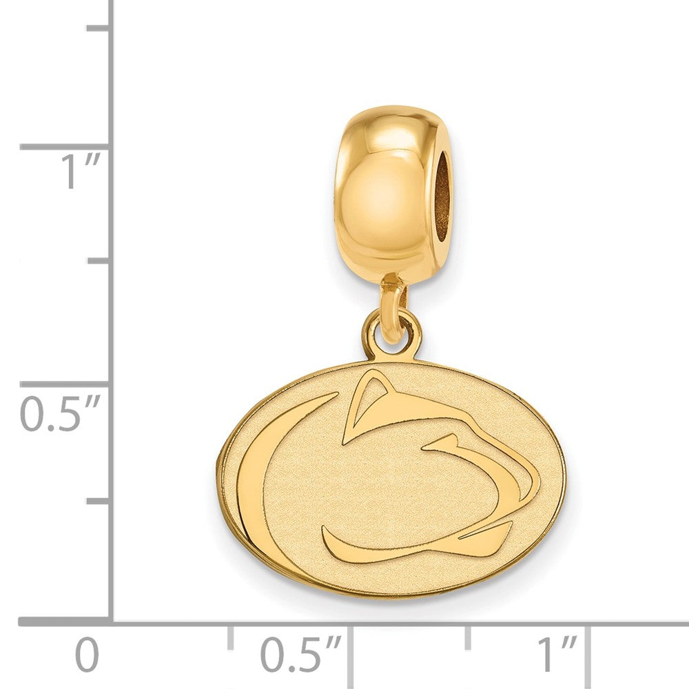 Sterling Silver Gold-plated LogoArt Penn State University Lion Small Dangle Bead