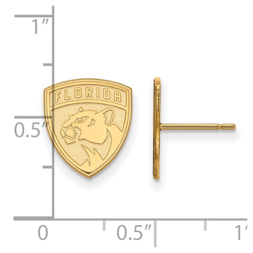 10k Gold NHL LogoArt Florida Panthers Small Post Earrings