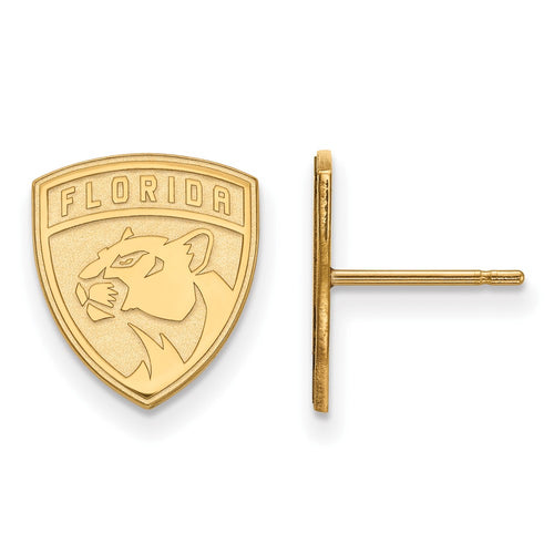 10k Gold NHL LogoArt Florida Panthers Small Post Earrings