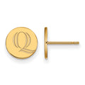 Sterling Silver Gold-plated LogoArt Quinnipiac University Letter Q Extra Small Post Earrings