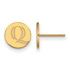 Sterling Silver Gold-plated LogoArt Quinnipiac University Letter Q Extra Small Post Earrings