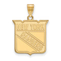 Sterling Silver Gold-plated NHL LogoArt New York Rangers Large Pendant