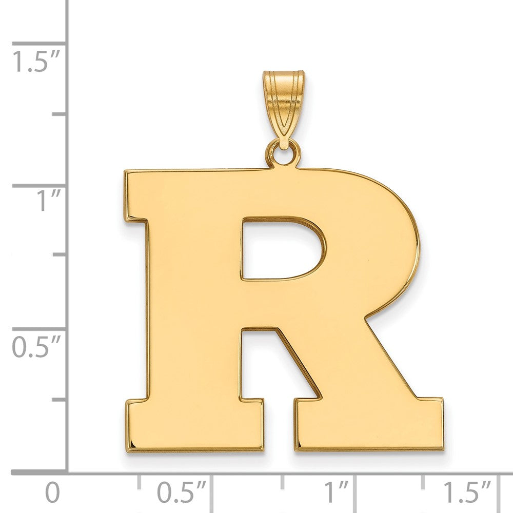 10k Gold LogoArt Rutgers University Letter R Extra Large Pendant