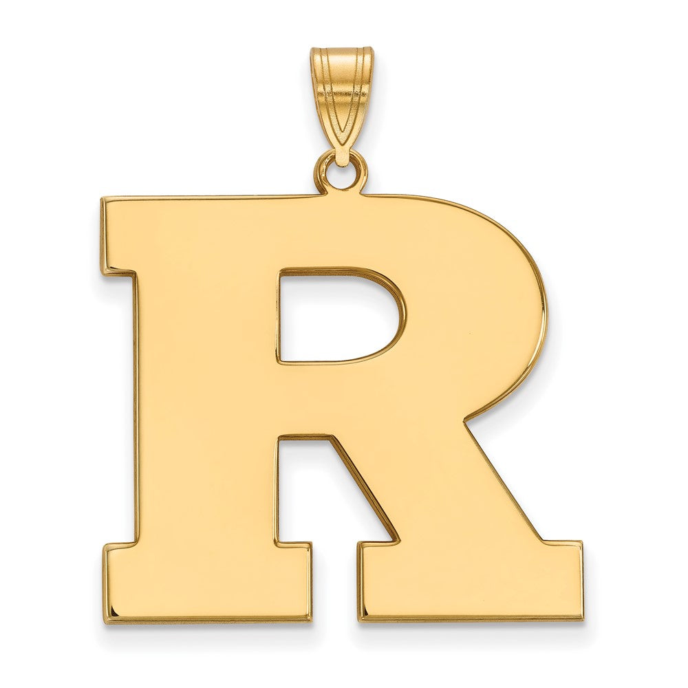 Sterling Silver Gold-plated LogoArt Rutgers University Letter R Extra Large Pendant