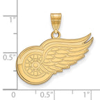 10k Gold NHL LogoArt Detroit Red Wings Large Pendant