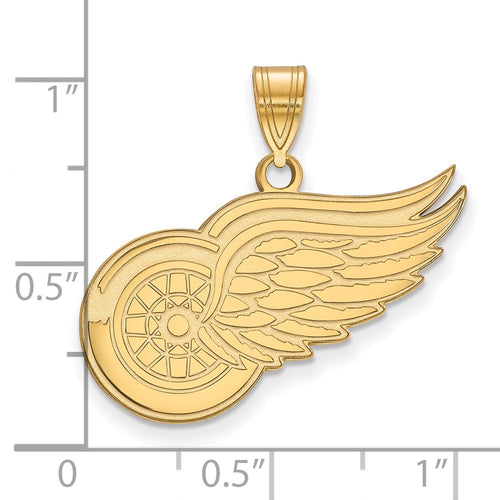 10k Gold NHL LogoArt Detroit Red Wings Large Pendant