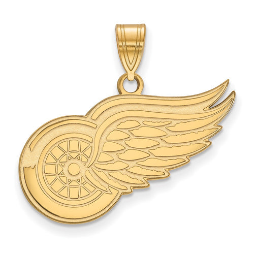10k Gold NHL LogoArt Detroit Red Wings Large Pendant