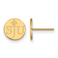 Sterling Silver Gold-plated LogoArt Saint Joseph's University S-J-U Extra Small Post Earrings