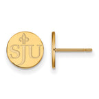 Sterling Silver Gold-plated LogoArt Saint Joseph's University S-J-U Extra Small Post Earrings