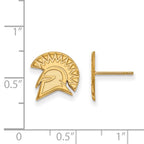 10k Gold LogoArt San Jose State University Spartan Small Post Earrings