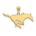 Sterling Silver Gold-plated LogoArt Southern Methodist University Mustang Large Pendant