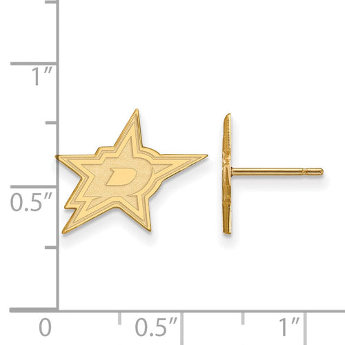 10k Gold NHL LogoArt Dallas Stars Small Post Earrings