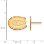Sterling Silver Gold-plated LogoArt St. Cloud State University Small Post Earrings