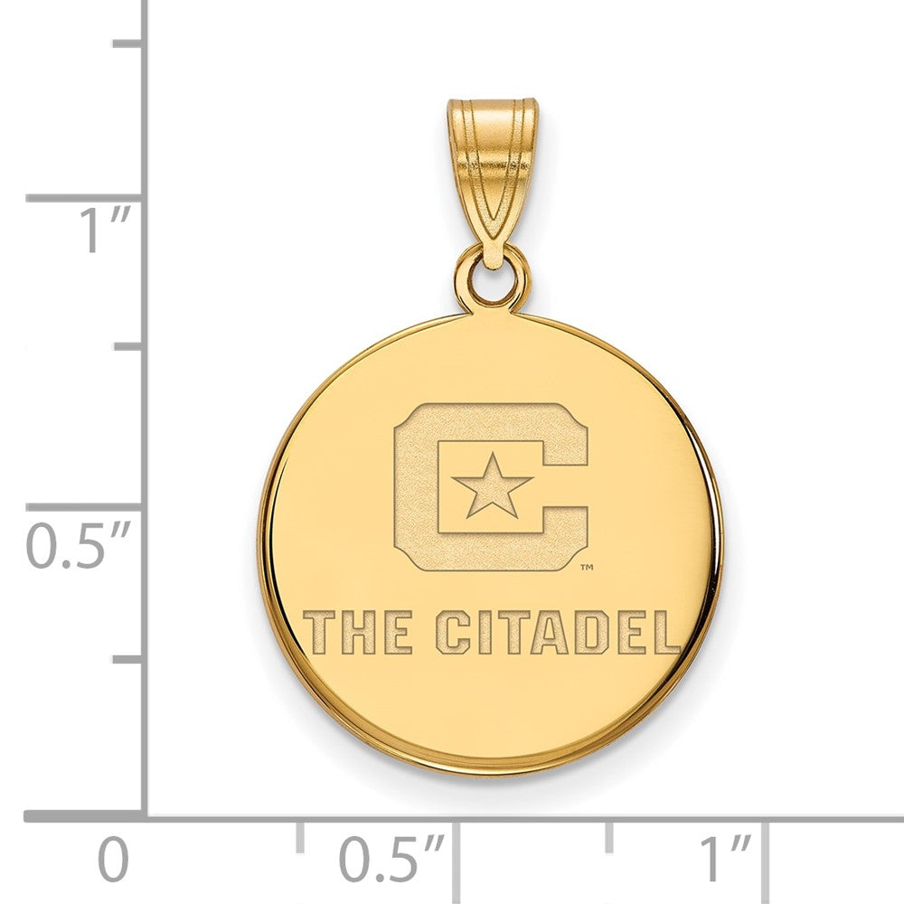 Sterling Silver w/GP LogoArt The Citadel Large Pendant