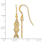 Sterling Silver Gold-plated LogoArt Theta Phi Alpha Sorority Greek Letters Small Dangle Earrings