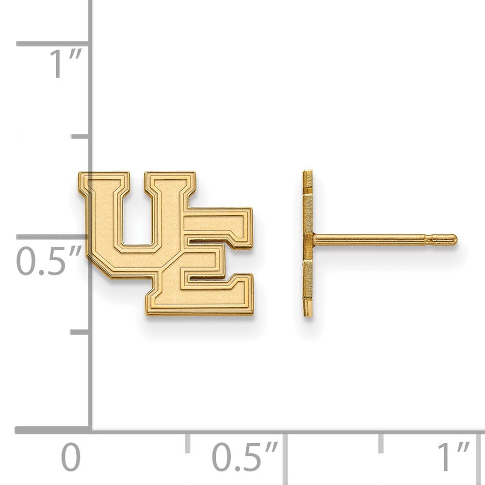 14k Gold LogoArt University of Evansville Purple Aces Small Post Earrings