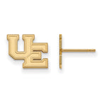 Sterling Silver Gold-plated LogoArt University of Evansville Purple Aces Small Post Earrings