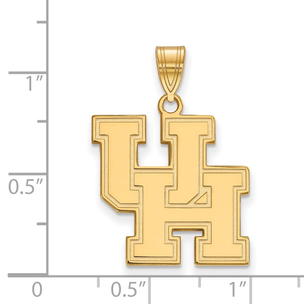 Sterling Silver Gold-plated LogoArt University of Houston U-H Large Pendant