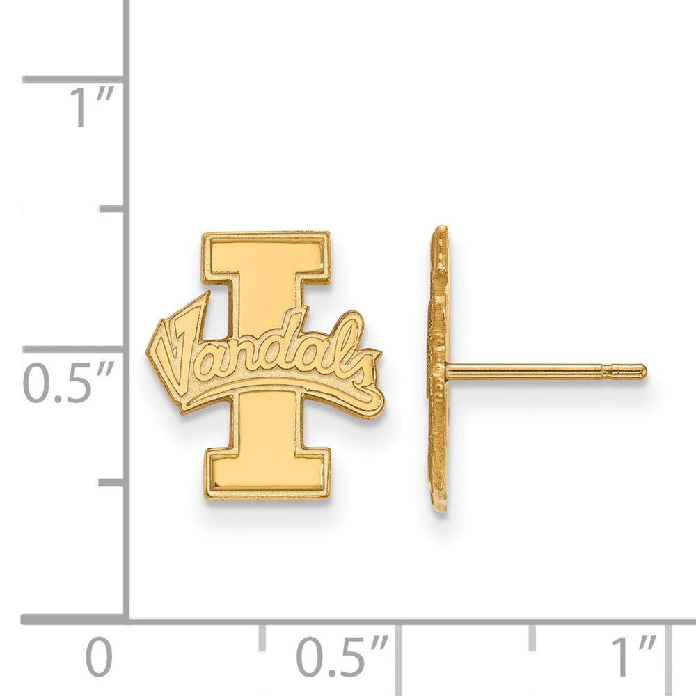 Sterling Silver Gold-plated LogoArt University of Idaho Vandals Small Post Earrings