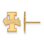 Sterling Silver Gold-plated LogoArt University of Idaho Vandals Small Post Earrings