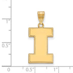 10k Gold LogoArt University of Illinois Letter I Large Pendant